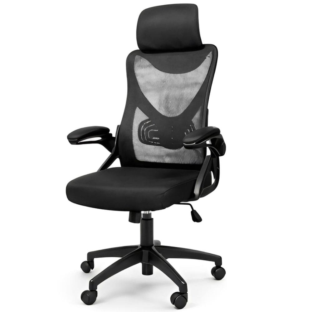 Cadeira Escritório Ergonômica Giratoria Confortável Suporta 120 Kg Preta Viper Pro Office Creative