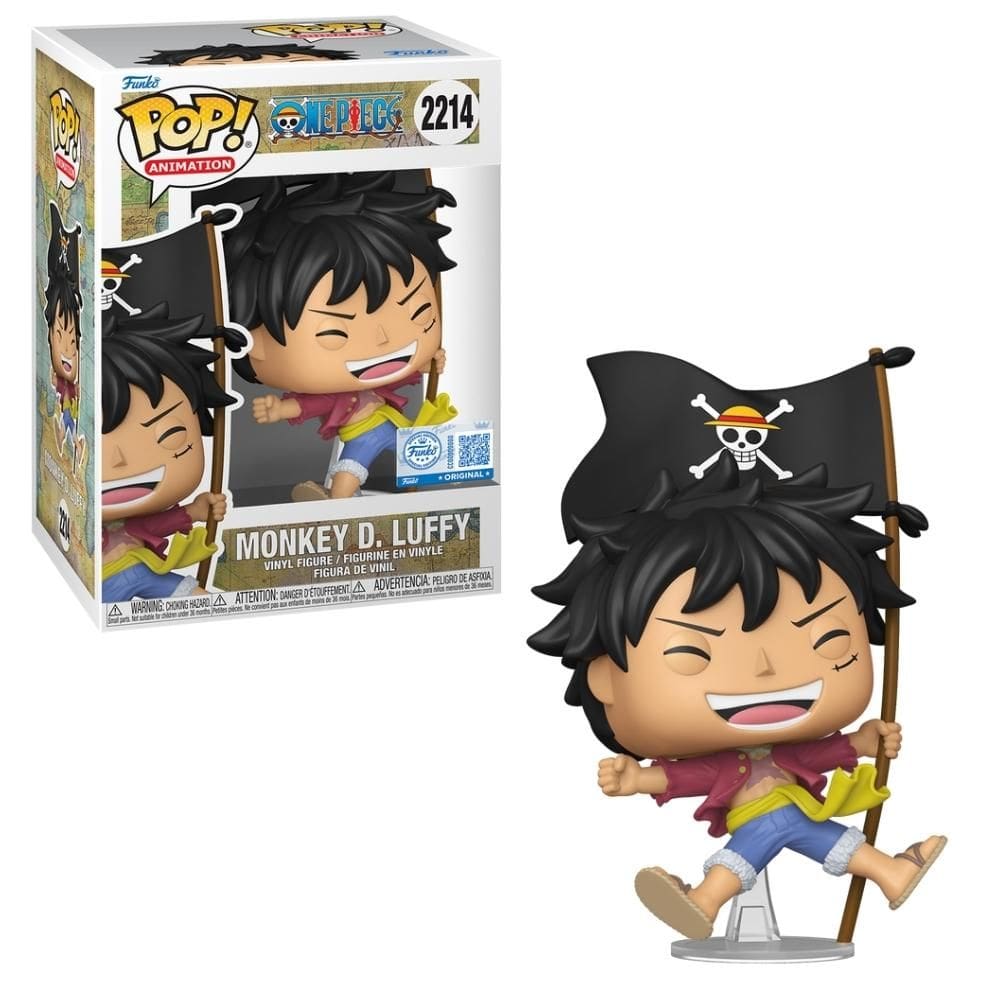 Boneco Funko Pop! One Piece - Luffy com Bandeira