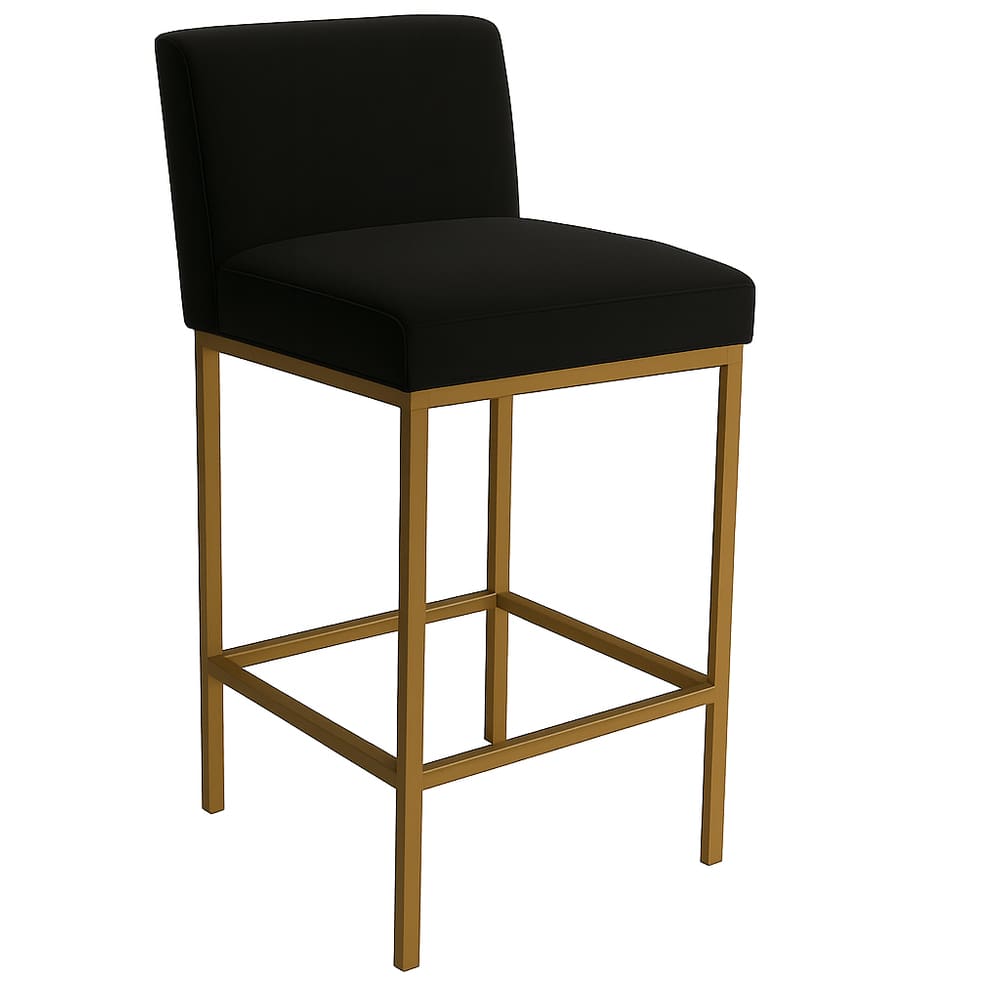 Banqueta Viena Alta Estofada em Veludo com Base de Metal Preto Liberty Móveis