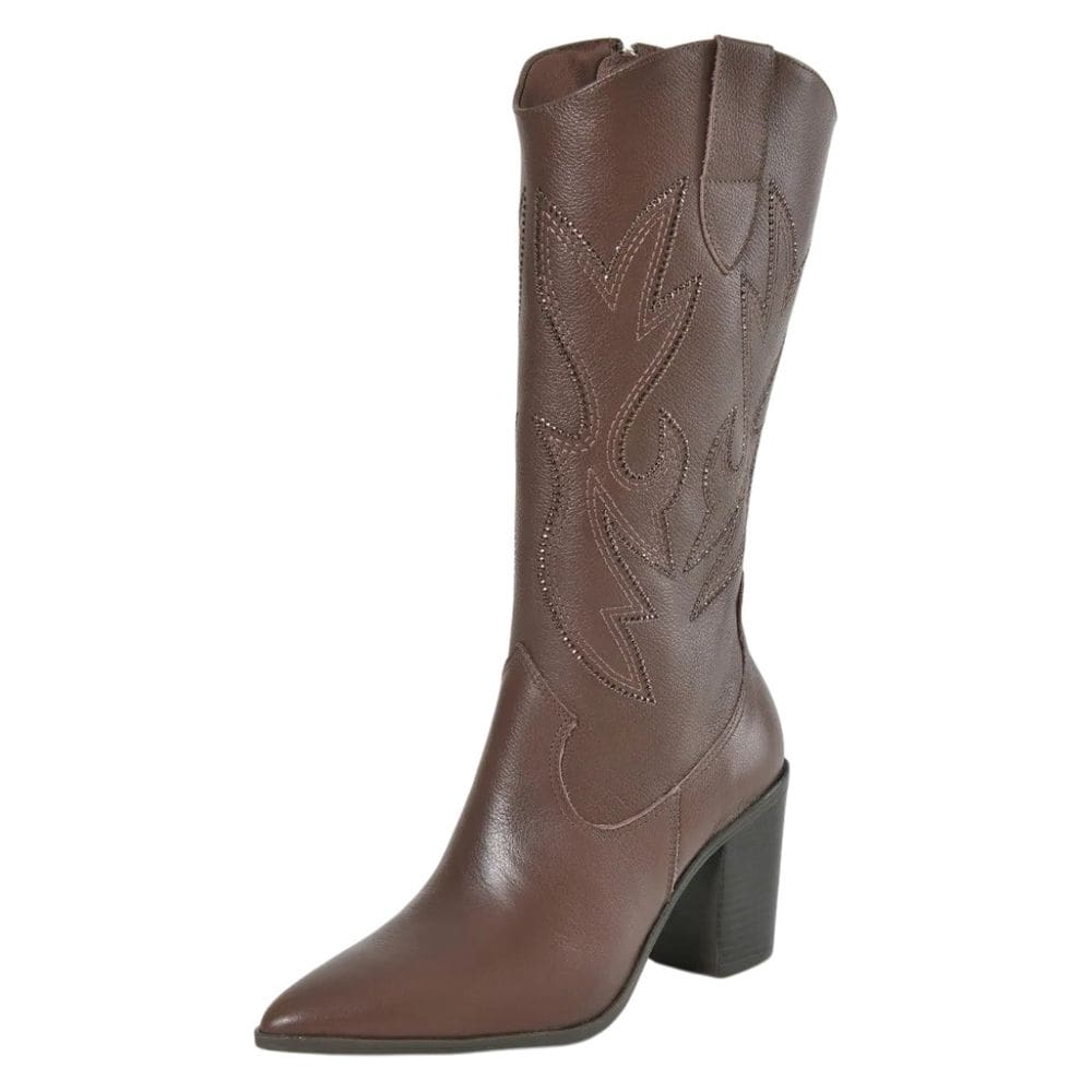 Bota Feminina Salto Bloco Media Conforto Country Via Marte