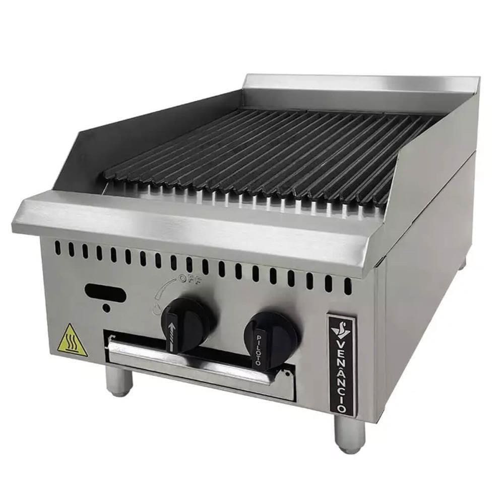 Chapa Grill Charbroiler Venâncio A Gás Glp Prime De Mesa 2mm Inox Manual 45cm Pcg045g-me