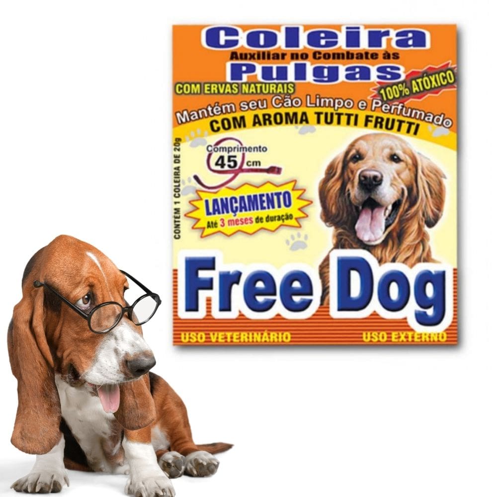 Coleira Natural Antipulgas 45cm Free Dog Cães Cachorro Pet