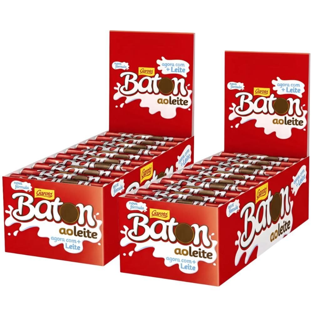 Kit 2 Chocolate Baton Ao Leite 16g Display Caixa 30 Unidades Garoto