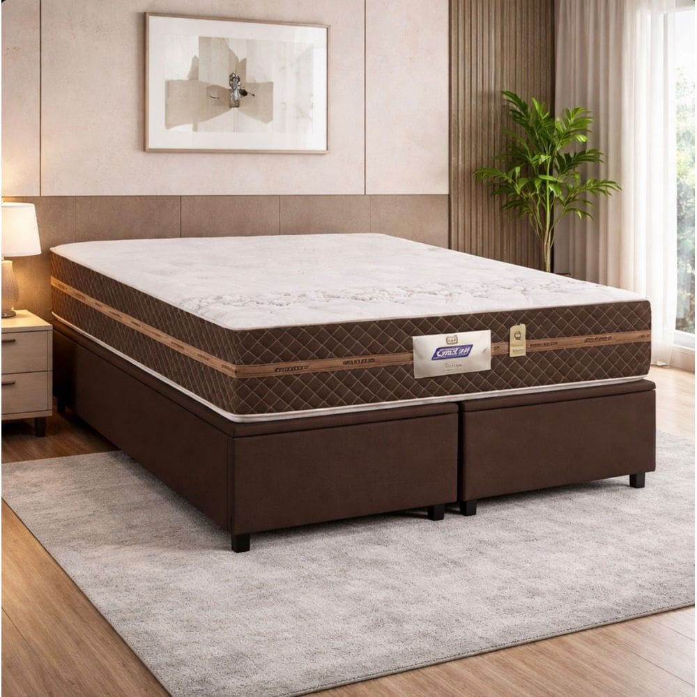 Cama Box Baú Queen Colchão Molas Flora Gazin 158x198x61cm