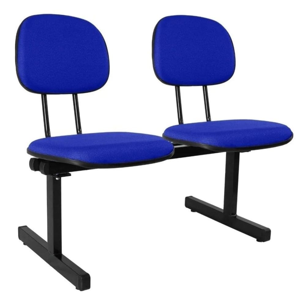 Cadeira longarina 2 lugares sala de espera recepção corano azul