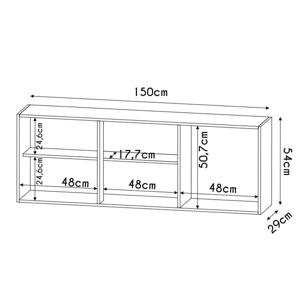Armário Aéreo De Cozinha 150cm 3 Portas Argélia | Extra