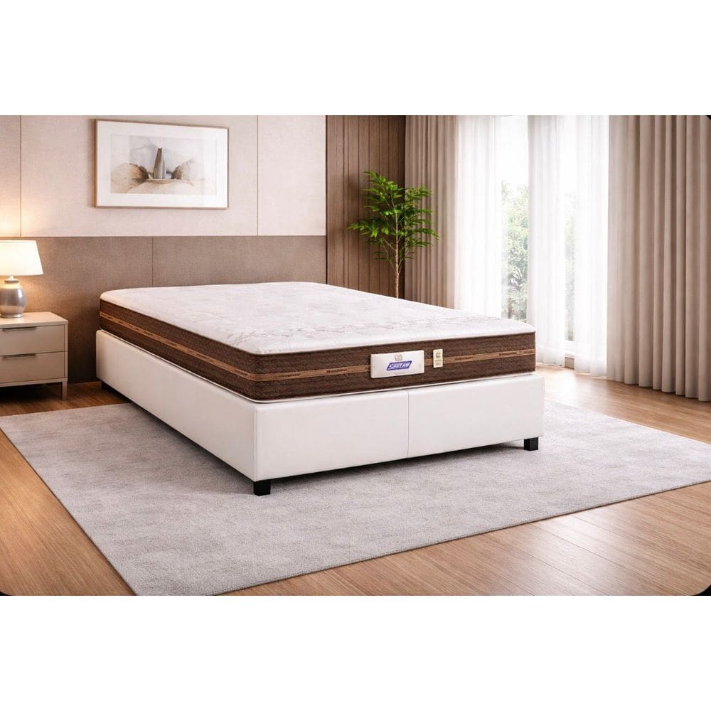 Cama Box Baú Queen Colchão Molas Flora Gazin 158x198x61cm - Branco