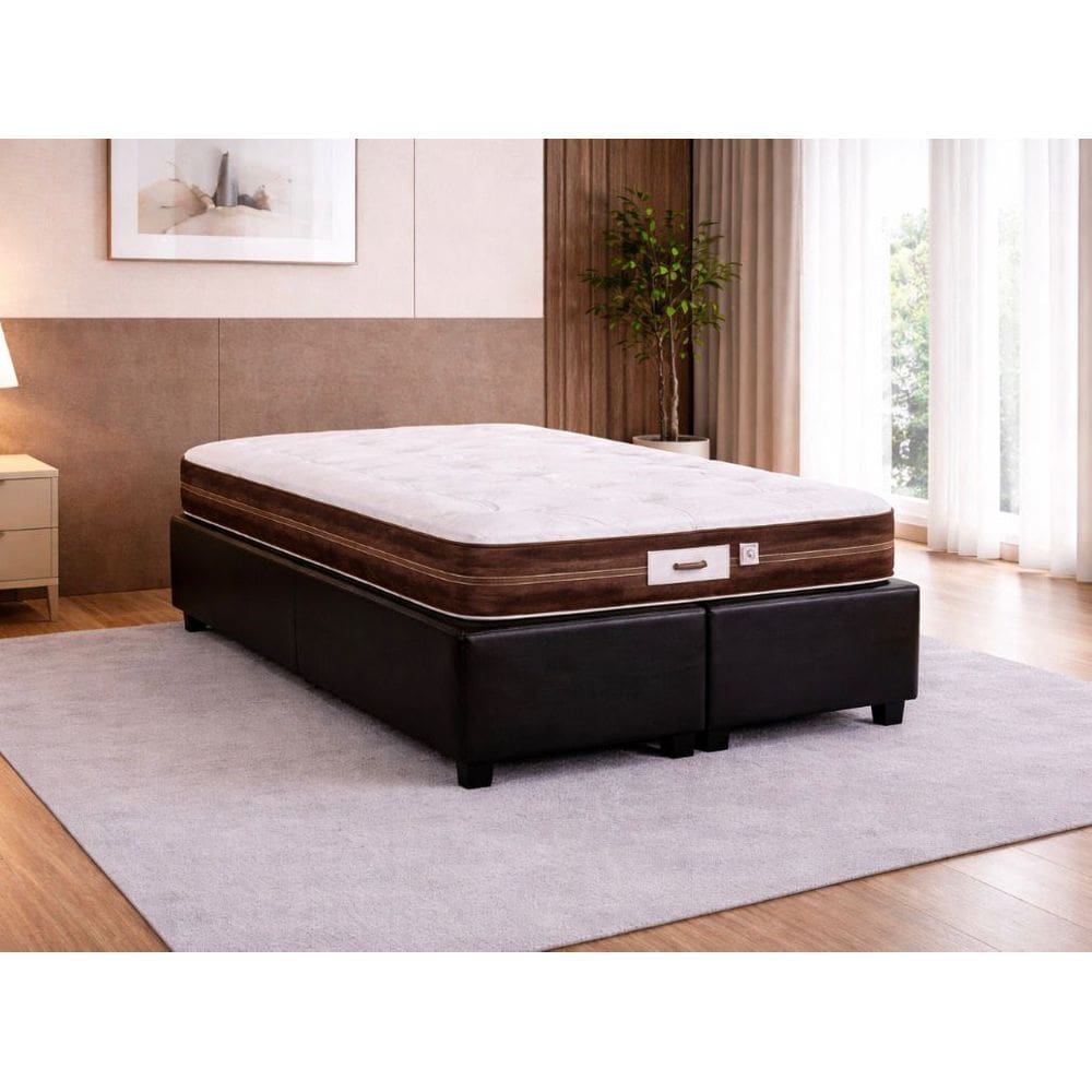 Cama Box Baú Queen Colchão Molas Flora Gazin 158x198x61cm - Preto