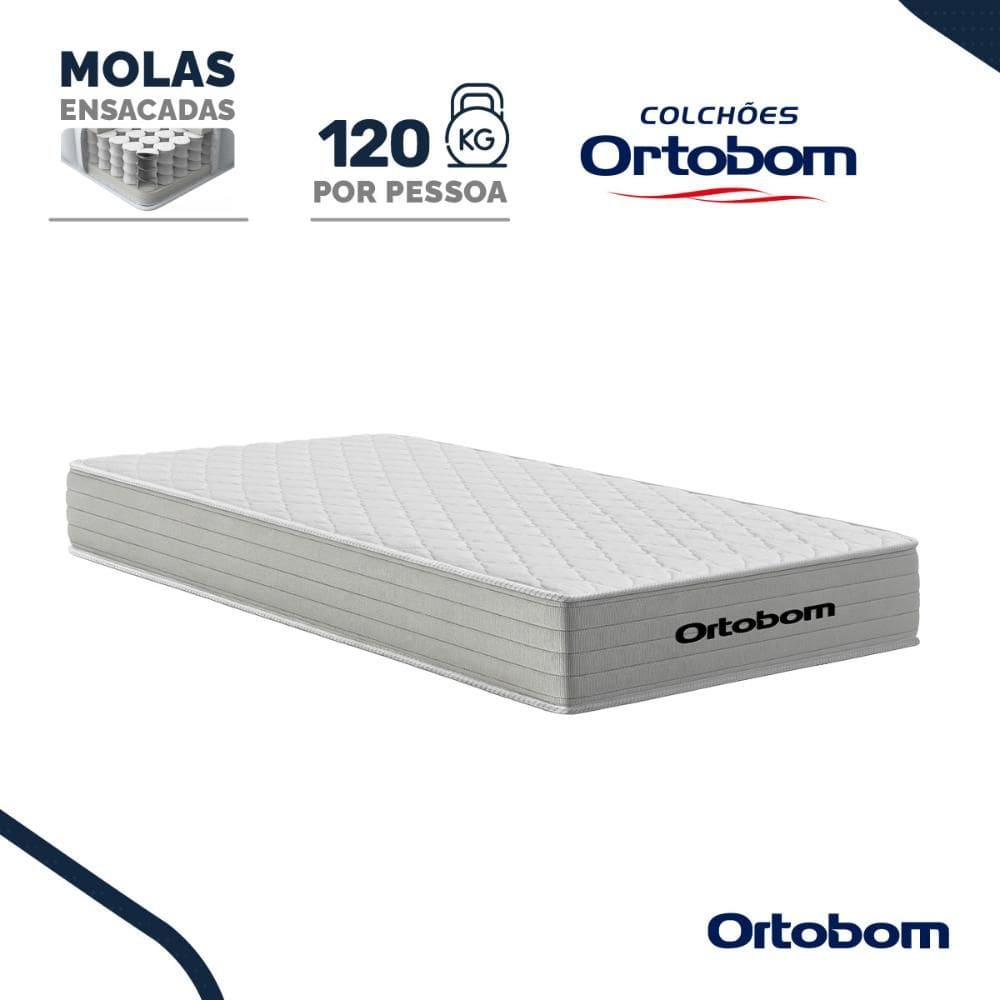 Colchão de Molas Ensacadas Ortobom One Face Plenno Solteiro 88 cm