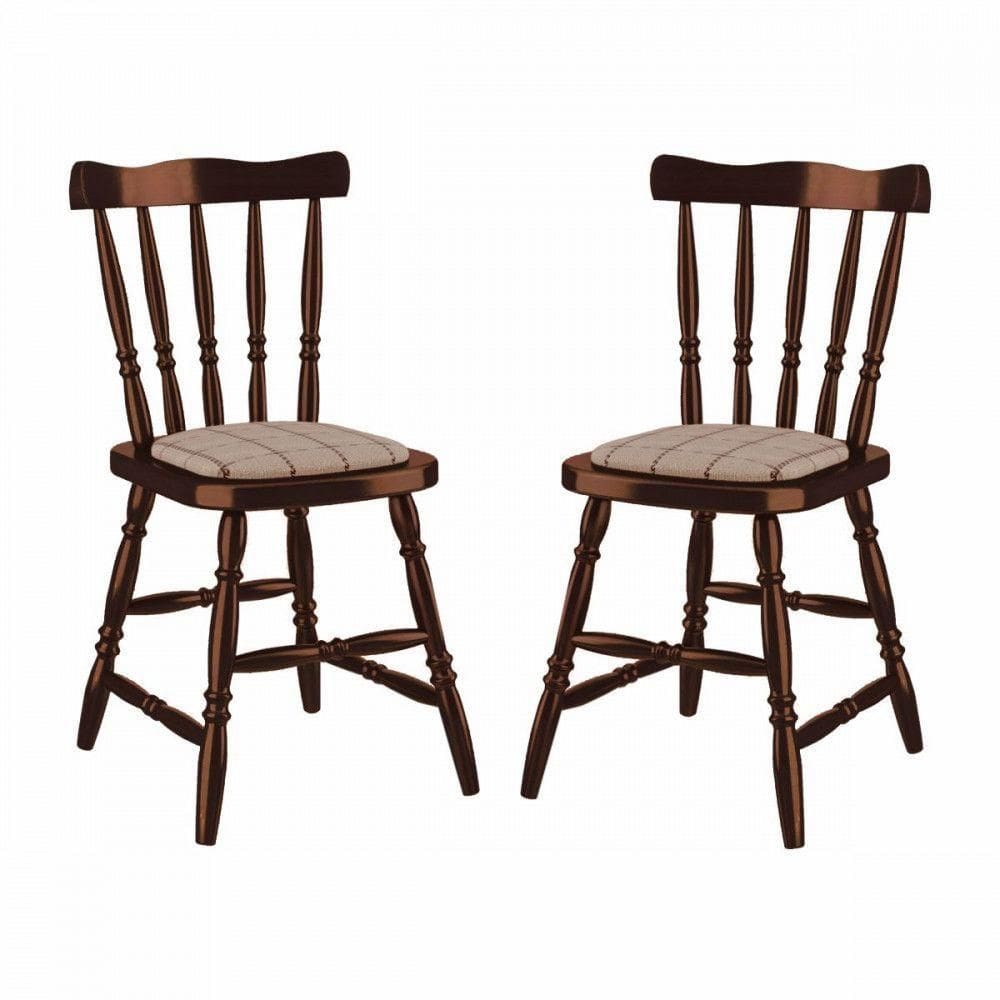 Kit 2 Cadeiras Jantar Piratini Daiana Madeira Castanho