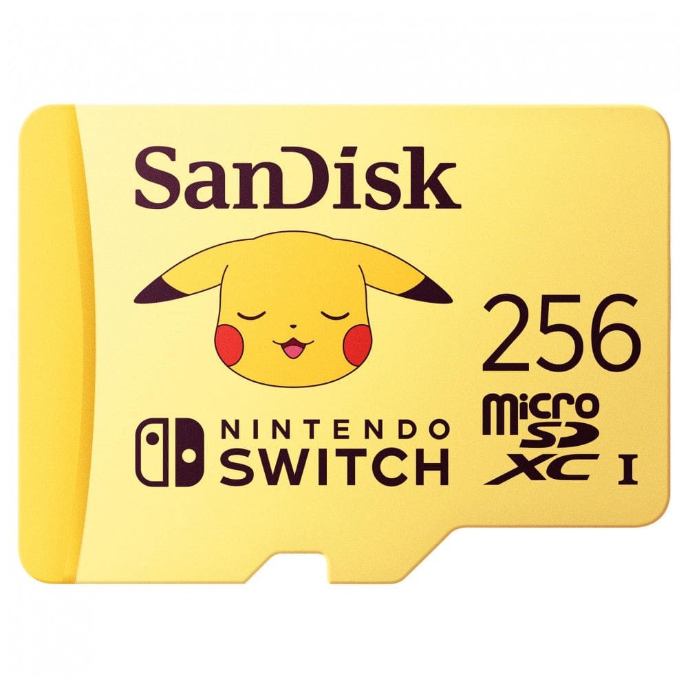 Cartão de memória microSDXC 256GB SanDisk Pokémon Pikachu amarelo para Nintendo Switch, OLED e Lite