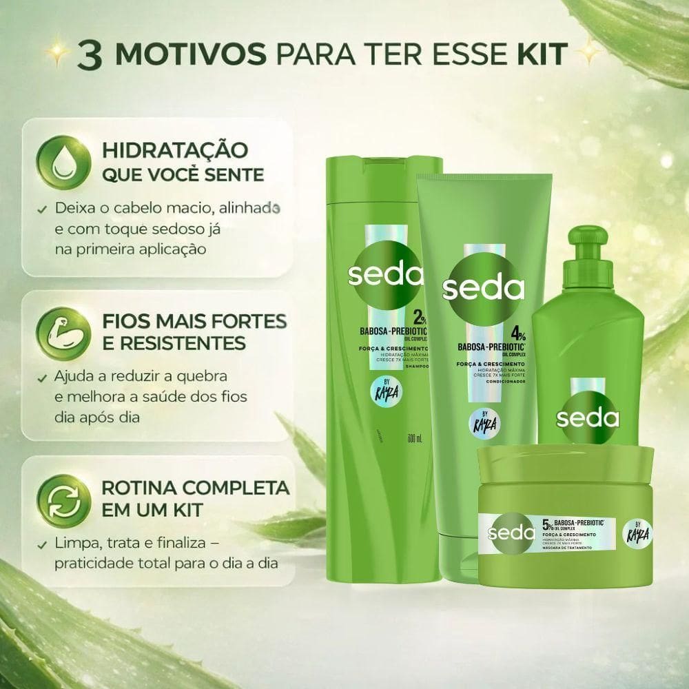 Kit Seda By Rayza Babosa-Prebiotic: Shampoo | Extra