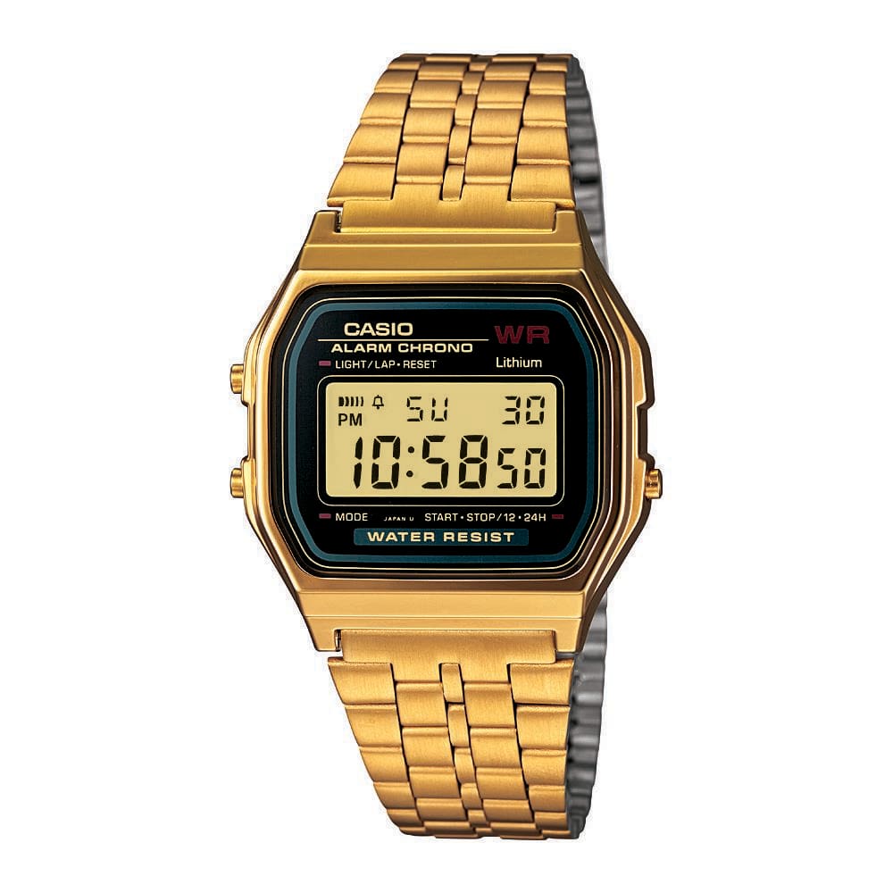 Relógio Unissex Digital Casio A159WGEA-1DF - Preto/Dourado