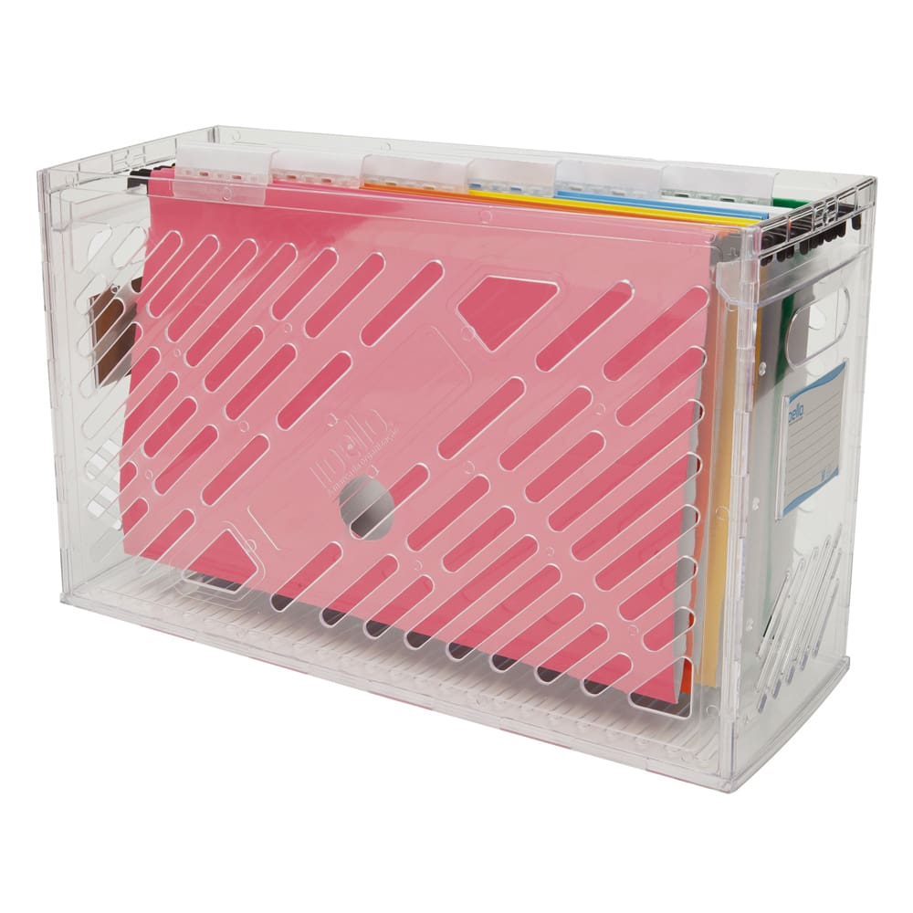 Caixa Organizadora Dello 0321H0003 DelloColor com 6 Pastas Suspensas Coloridas - Cristal