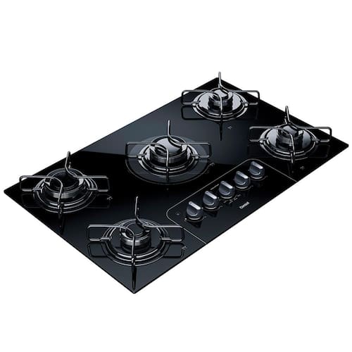 imagem-Cooktop a Gás 5 Bocas Consul CD075AE com Vidro Temperado Preto e Acendimento Automático Bivolt - Preto
