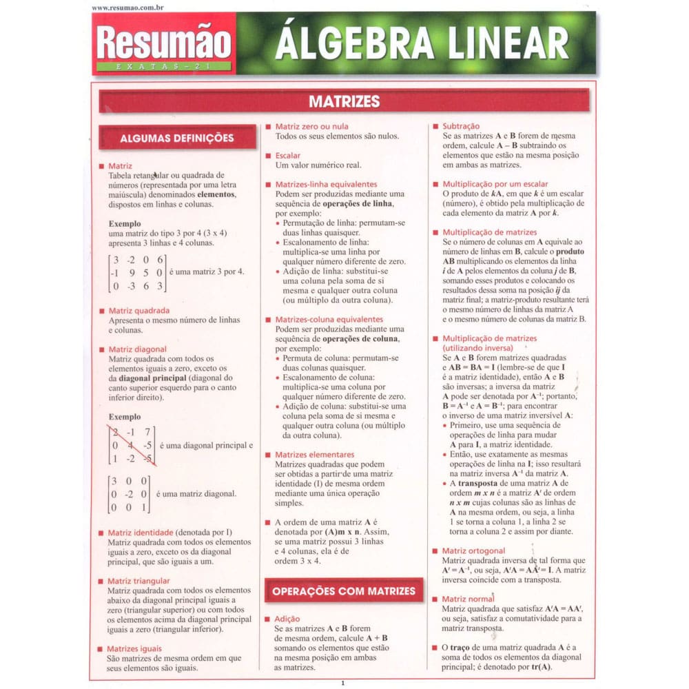 Livro - Resumão - Álgebra Linear - S. B. Kizlik