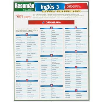 Resumão Escolar - Inglês 3: Ortografia - Steven Berner