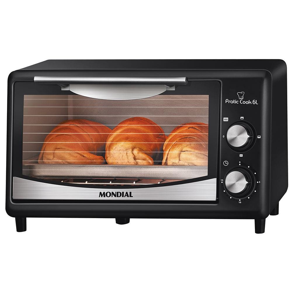 Forno Elétrico Mondial Pratic Cook FR-09 com 6 Litros – Preto