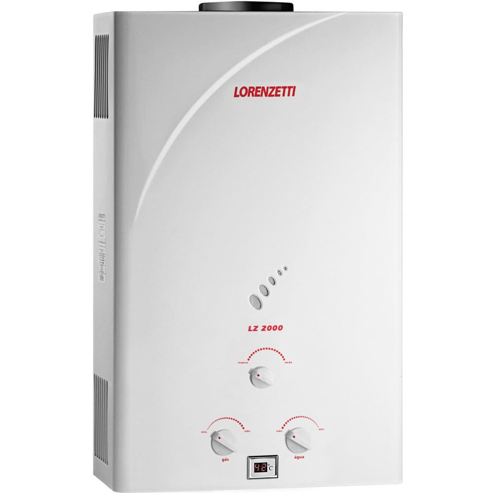 Aquecedor de Água a Gás Lorenzetti LZ 2000 Por Exaustão Natural Bivolt - GLP