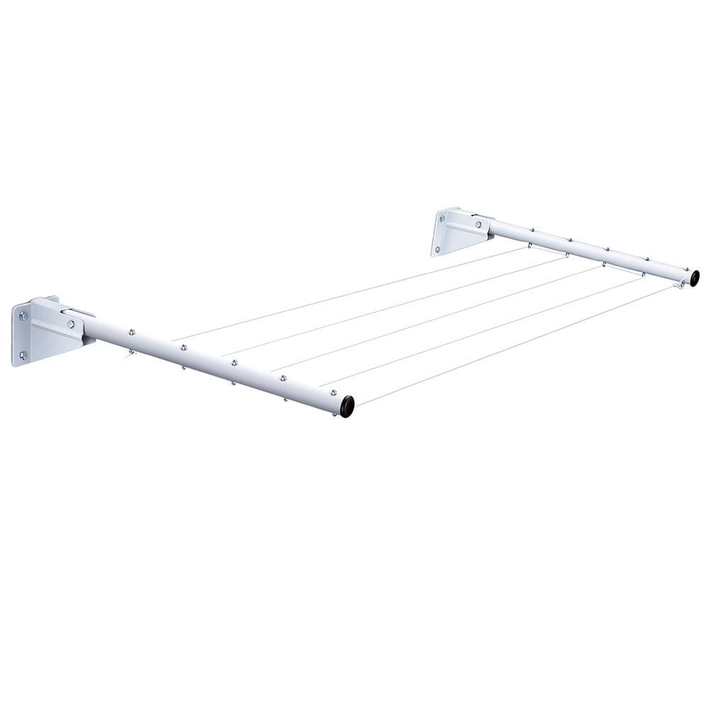 Varal de Parede Articulável Secalux Barcelona 61012 com 5 Cordas - Branco