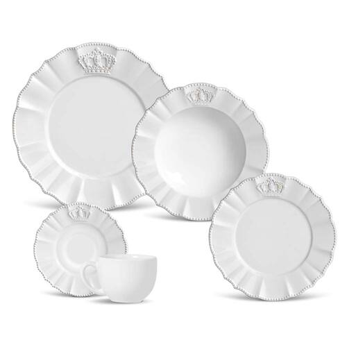 Aparelho de Jantar e Chá Porto Brasil Windsor 335087 Branco - 30 peças Menor preço em Aparelho de Jantar e Chá Porto Brasil Windsor 335087 Branco - 30 peças