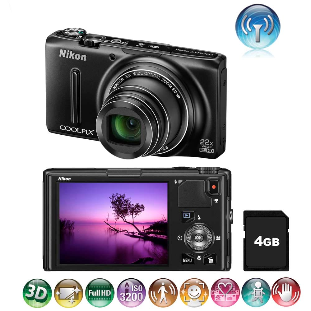 Câmera Digital Nikon Coolpix S9500 Preta | Extra