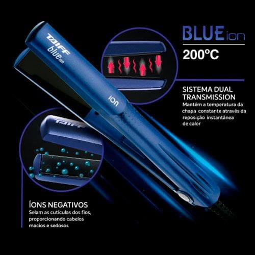 Chapinha | Prancha Taiff Blue Íon 200°C | Extra