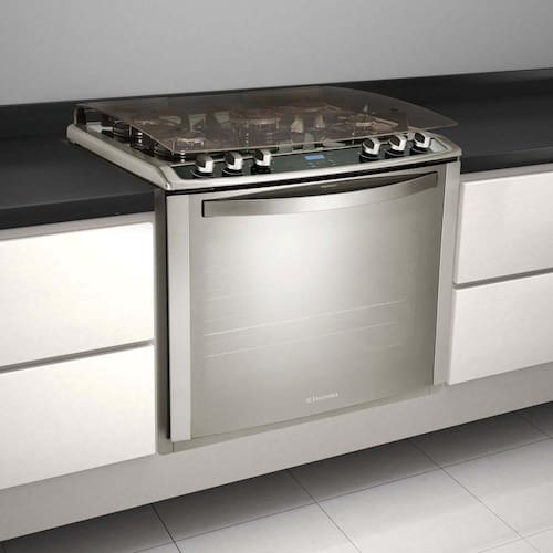imagem-Fogão de Embutir Electrolux 5 Bocas Celebrate Glass 76EGX c/ Painel Digital Blue Touch, Grill e Timer - Inox - 110v 