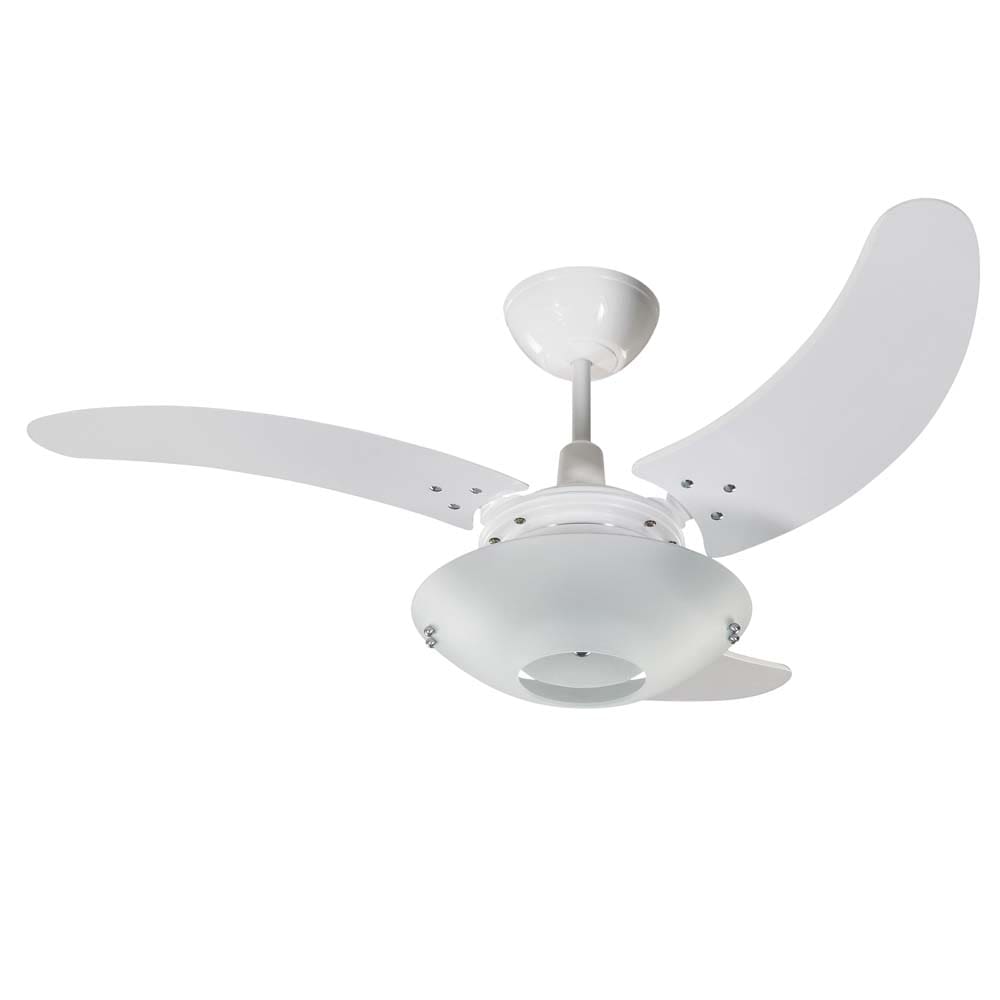 Ventilador de Teto Tron Clean com 3 Velocidades, Lustre, Globo Anti-Inseto e Função Exaustão – Branco