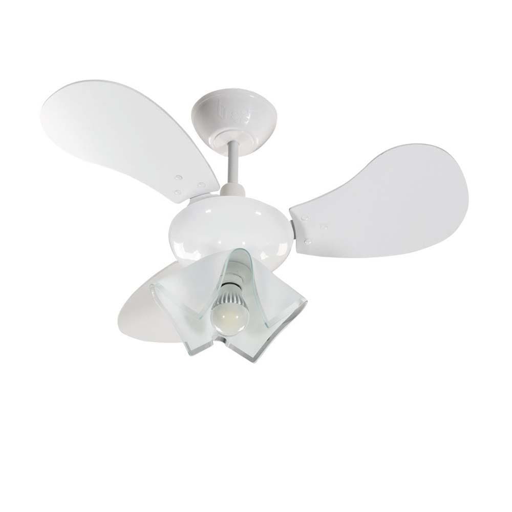 Ventilador de Teto Tron Greco com 3 Velocidades, Lustre e Função Exaustão – Branco