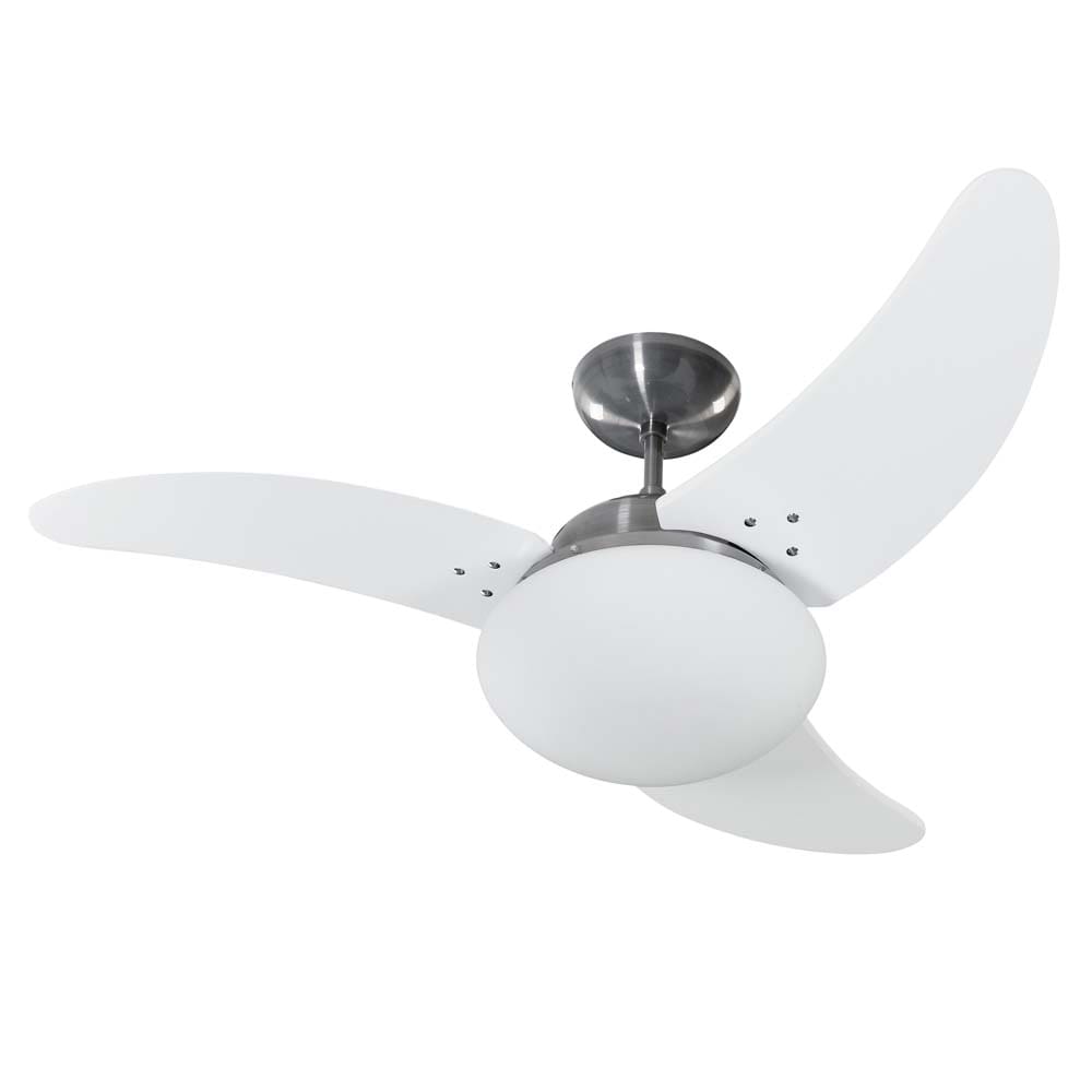 Ventilador de Teto Tron Solano com 3 Velocidades, Lustre e Função Exaustão – Aço Escovado