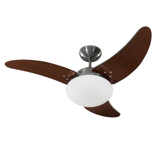 imagem-Ventilador de Teto Tron Solano com 3 Velocidades, Lustre com Capacidade para 2 Lâmpadas e Função Exaustão – Aço Escovado - 110v