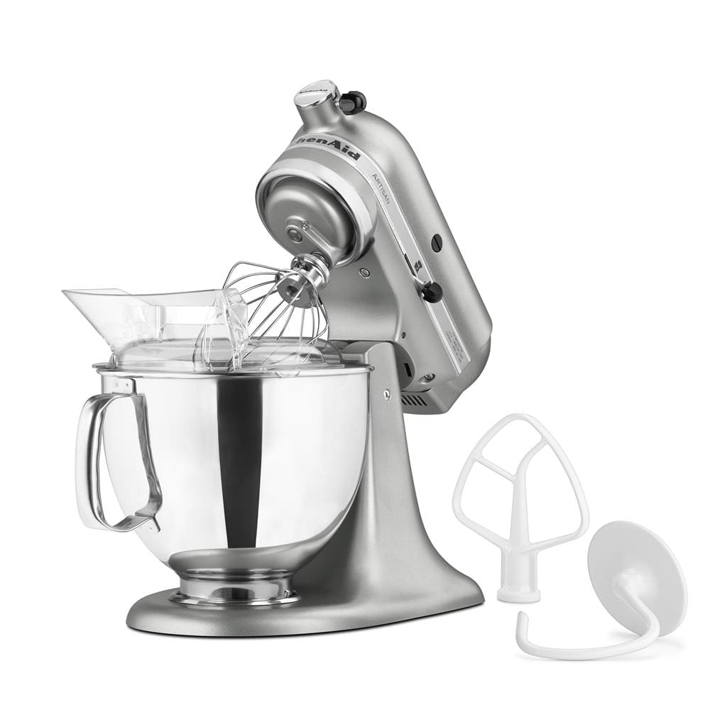 Batedeira Kitchenaid Standmixer Artisan Contour Silver com 10 Velocidades, Tigela 4,83L e Movimento Planetário 110V – Prata