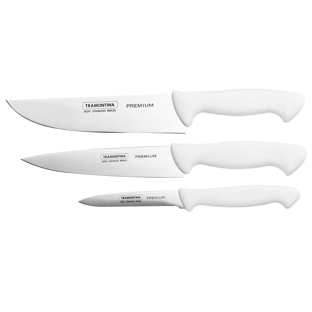 Conjunto de Facas Tramontina Premium em Inox e Polipropileno - 3 Peças