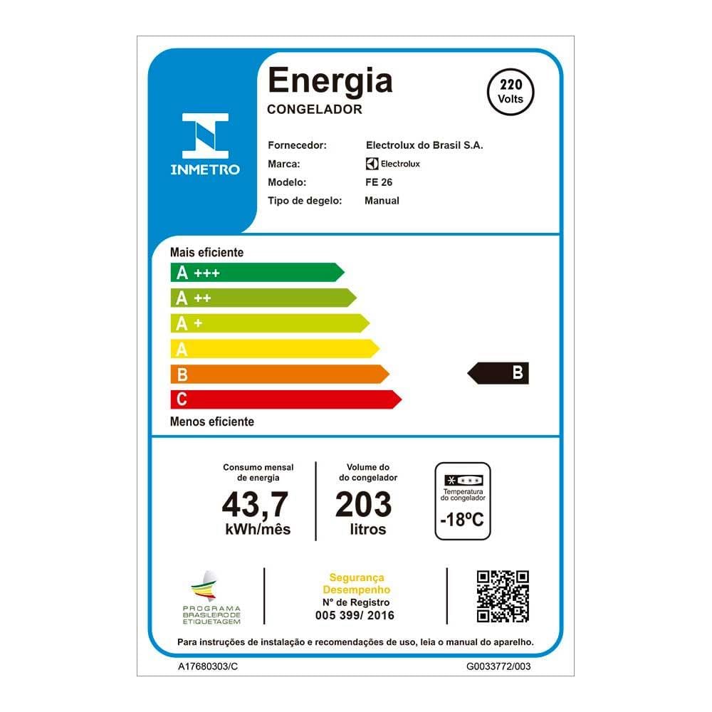 Fe26ferroviaページ Freezer Vertical Electrolux FE26 Cycle Defrost | Extra