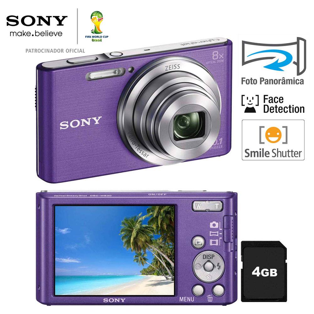 Câmera Digital Sony Cyber-shot DSC-W830 Violeta | Extra