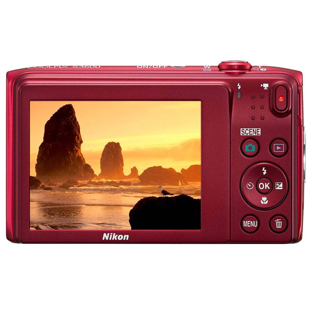 Câmera Digital Nikon Coolpix S3600 Vermelha | Extra