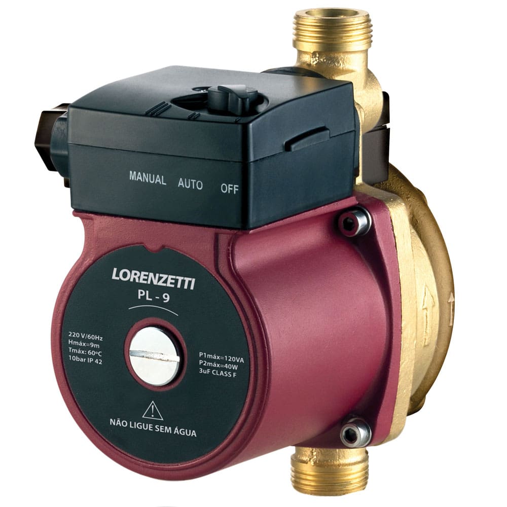 Pressurizador 9 mca Lorenzetti PL9 9MCA com Filtro Retentor de Partículas - 120W