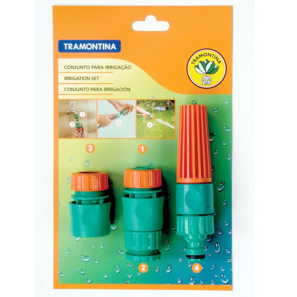 Conjunto p/ Irrigação Tramontina c/ Engates Rápidos - 4 Peças