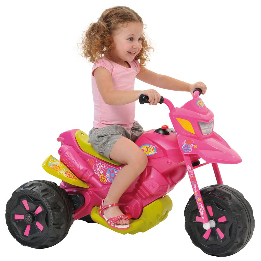 Moto Eletrica Infantil Bandeirante Banmoto 6V Gatinha Rosa na