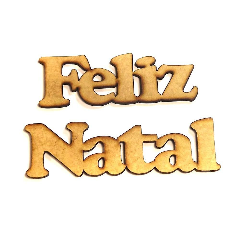 Aplique Feliz Natal - MDF a Laser