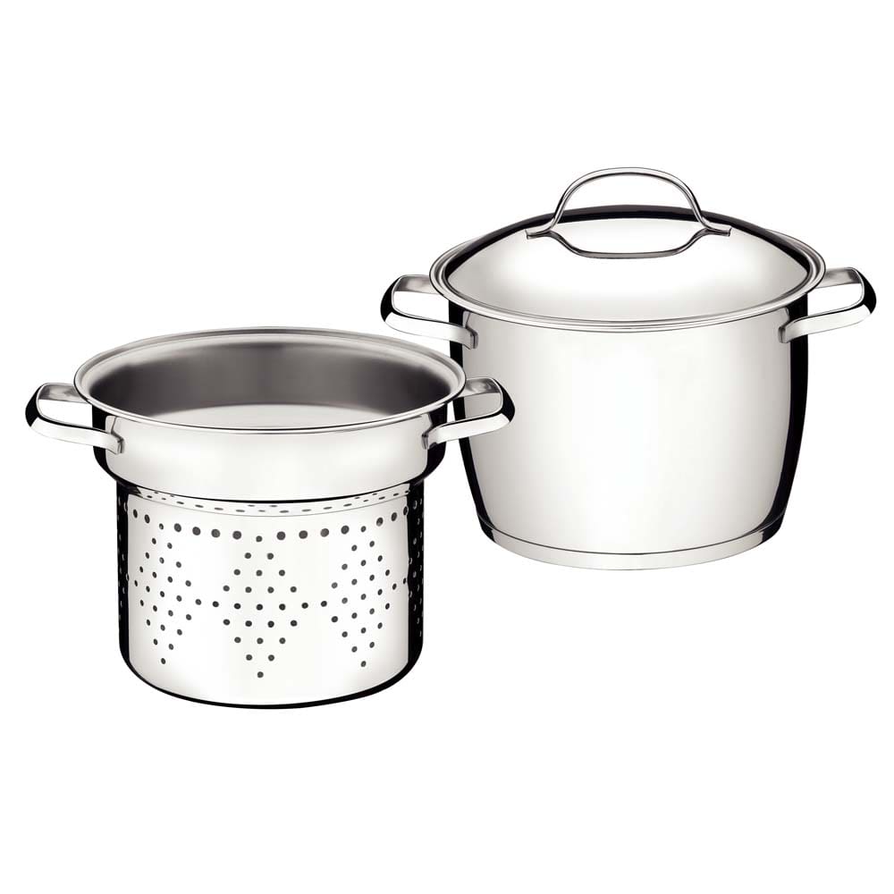 Conjunto Cozi-Pasta 2 Peças Tramontina Allegra em Aço Inox com Fundo Triplo