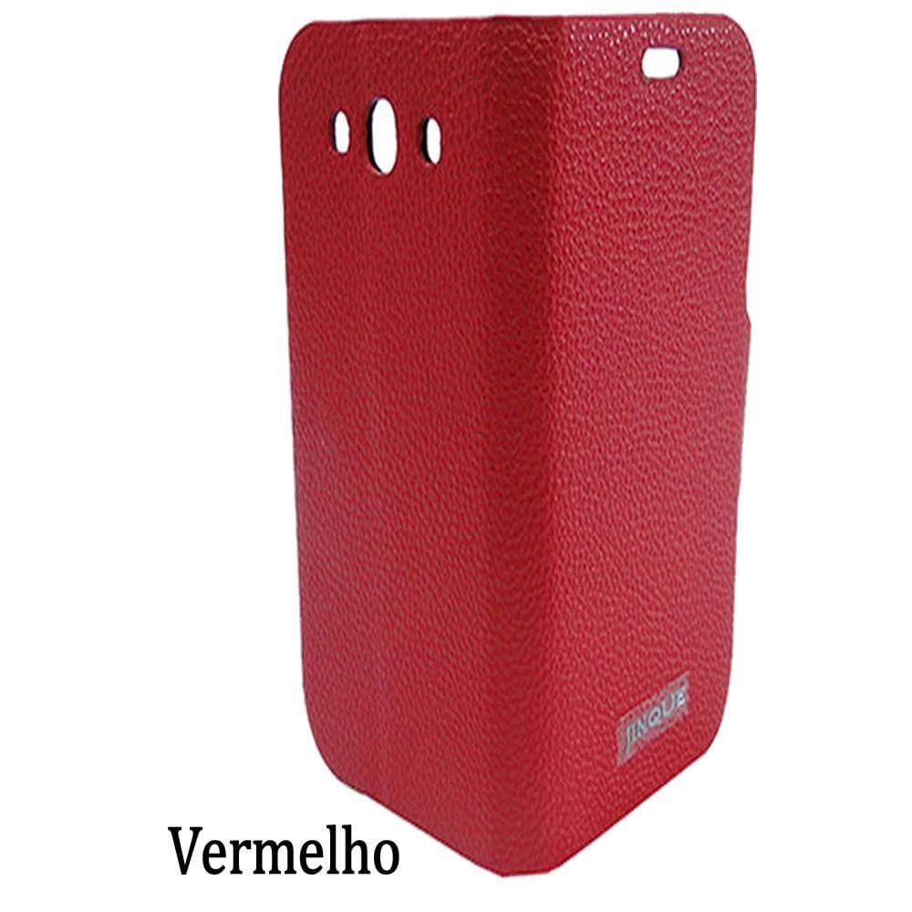 Capa Celular Samsung SIII Luxo Couro Sintético CBR-1074 Jinque -VERMELHO