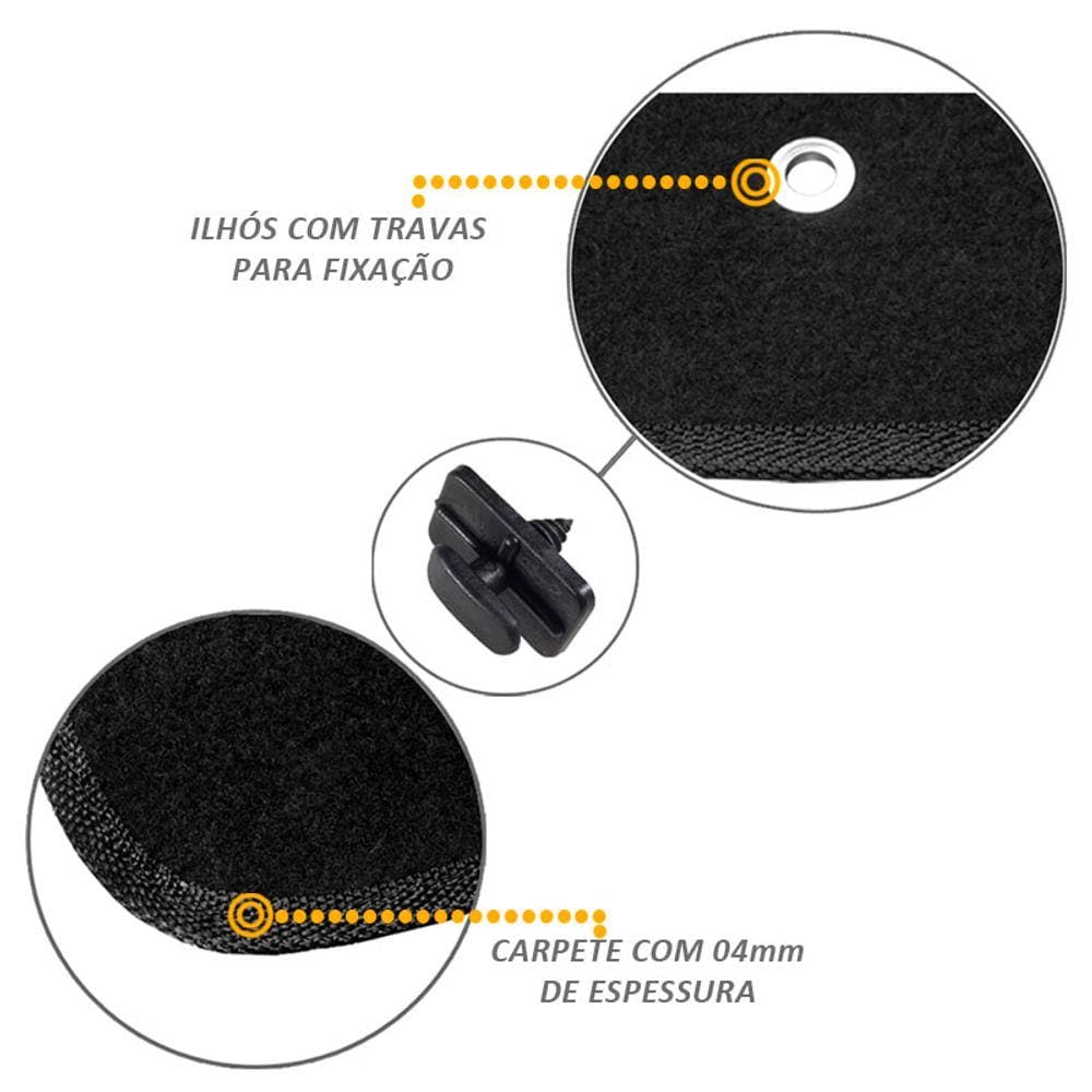 Tapete Carpete Azera 2012 2013 2014 Preto 5 Peças