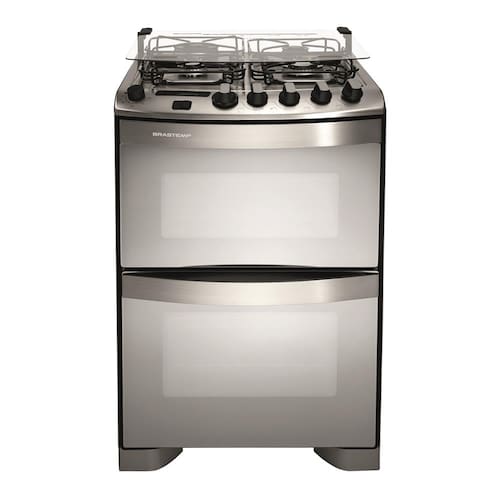 imagem-Fogão Brastemp 4 Bocas Maxi BFD4TAR com Duplo Forno - Inox - 110v
