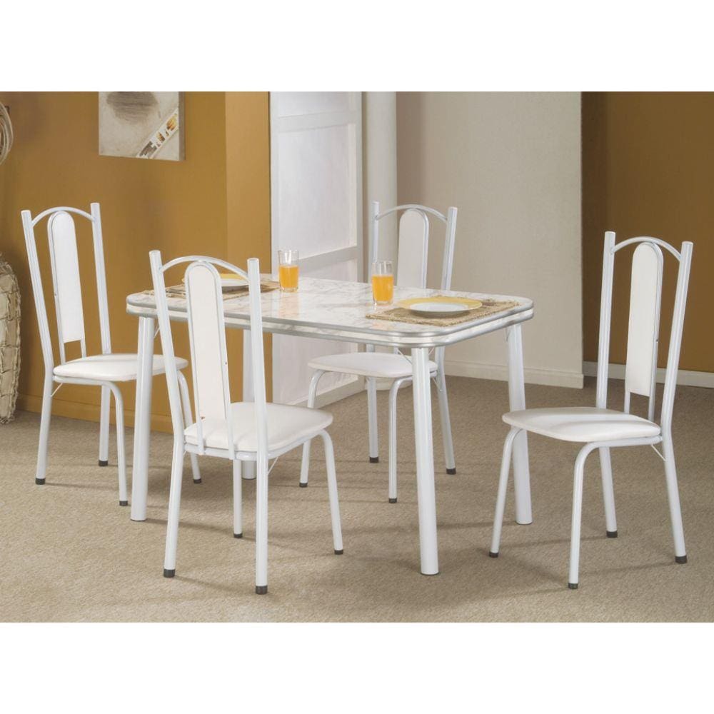 Conjunto de Mesa e 4 Cadeiras Bianca