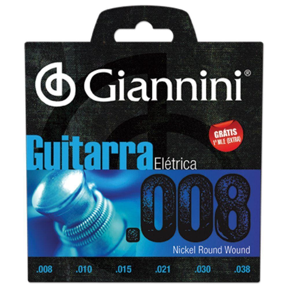 Encordoamento Para Guitarra Geegst8 Super Leve 0.08 Giannini