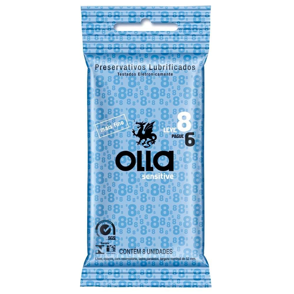 Preservativo Lubrificado Sensitive Olla – 8 Unidades