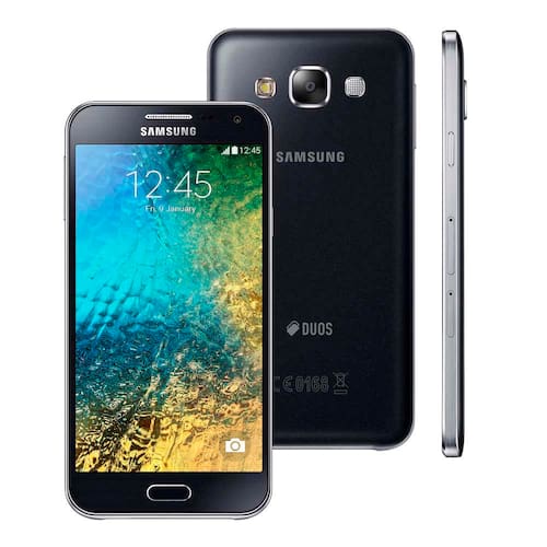 imagem-Smartphone Samsung Galaxy E5 4G Duos E500M/DS Preto com Dual Chip, Tela 5" HD sAMOLED, Android 4.4, Câmera 8MP e Processador Quad Core 1.2GHz
