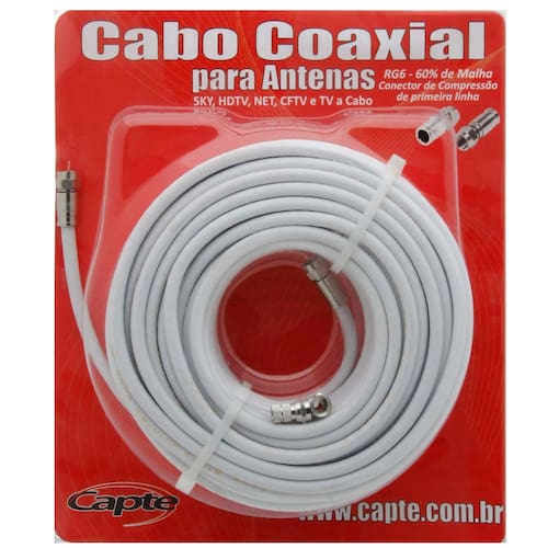 Menor preço em Kit Cabo Capte Coaxial - 20 Metros